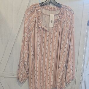 Women's Pink Striped Blouse
